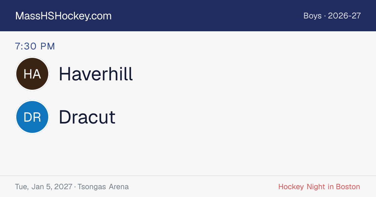 Haverhill at Dracut score card