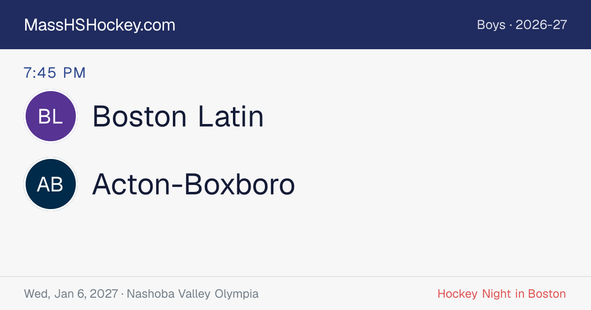 Boston Latin at Acton-Boxboro score card