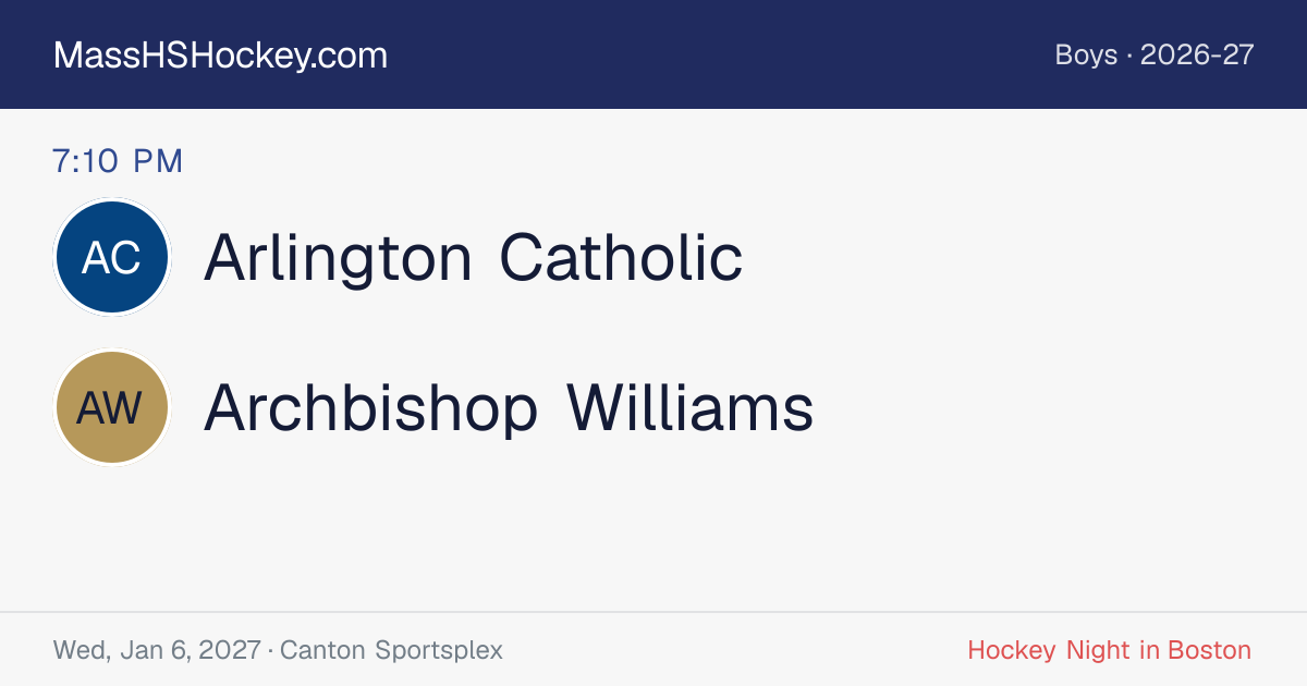 Arlington Catholic at Archbishop Williams score card