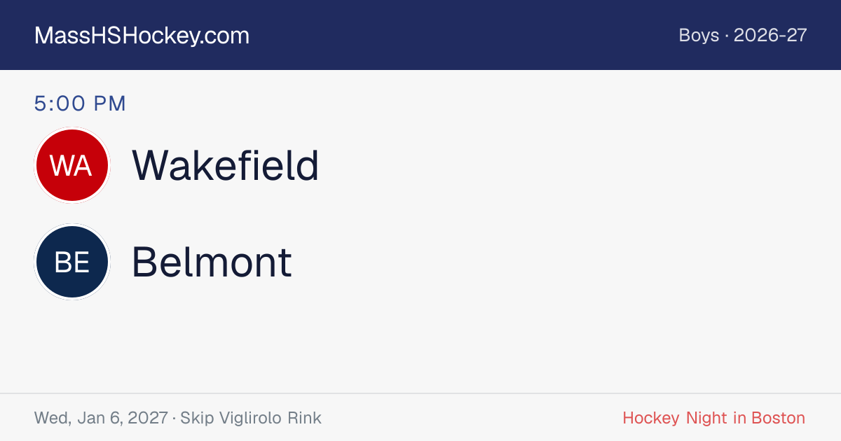 Wakefield at Belmont score card