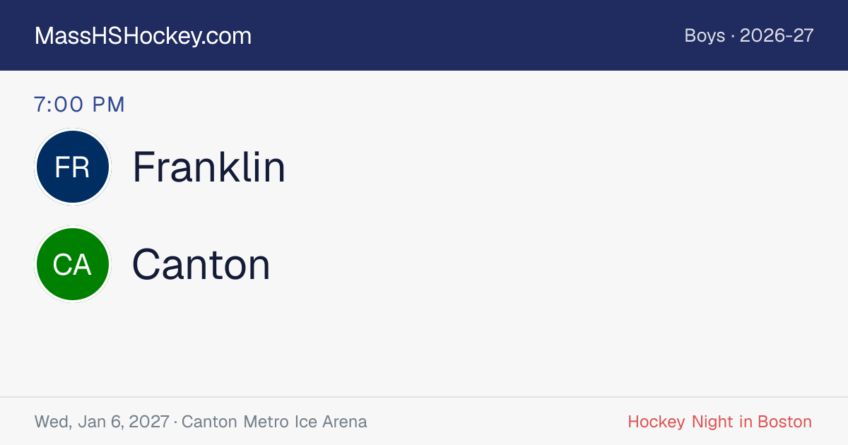 Franklin at Canton score card