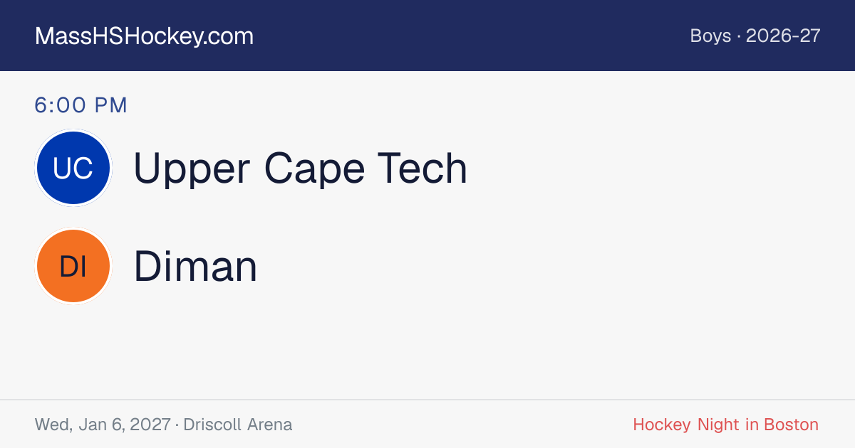 Upper Cape Tech at Diman score card