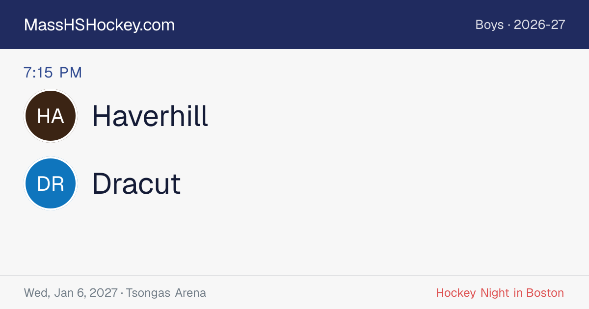 Haverhill at Dracut score card