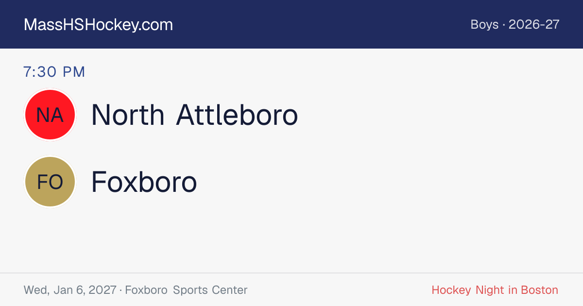 North Attleboro at Foxboro score card