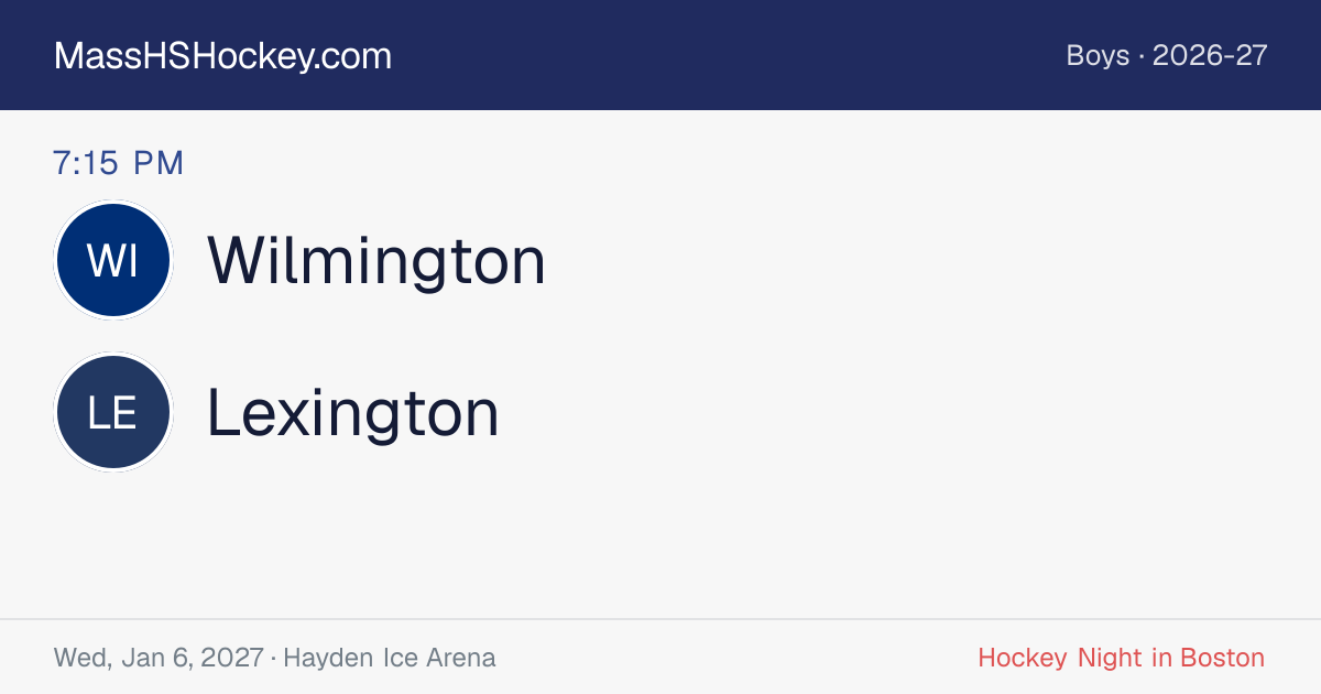 Wilmington at Lexington score card