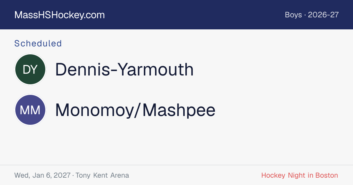 Dennis-Yarmouth at Monomoy/Mashpee score card