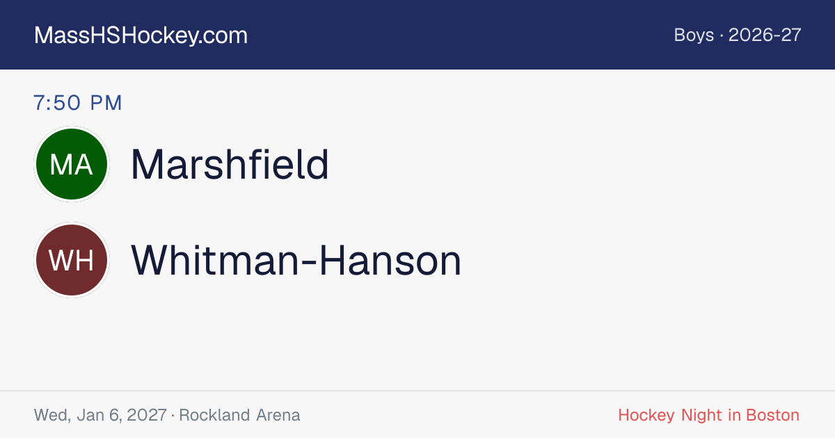 Marshfield at Whitman-Hanson score card