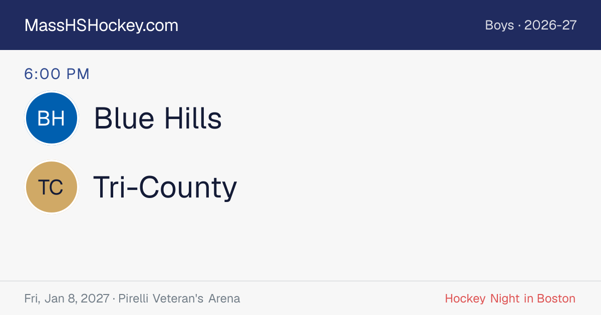 Blue Hills at Tri-County score card