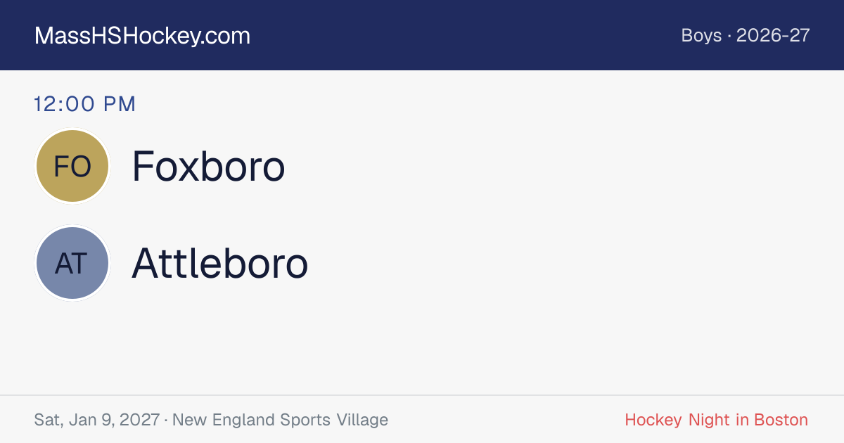 Foxboro at Attleboro score card