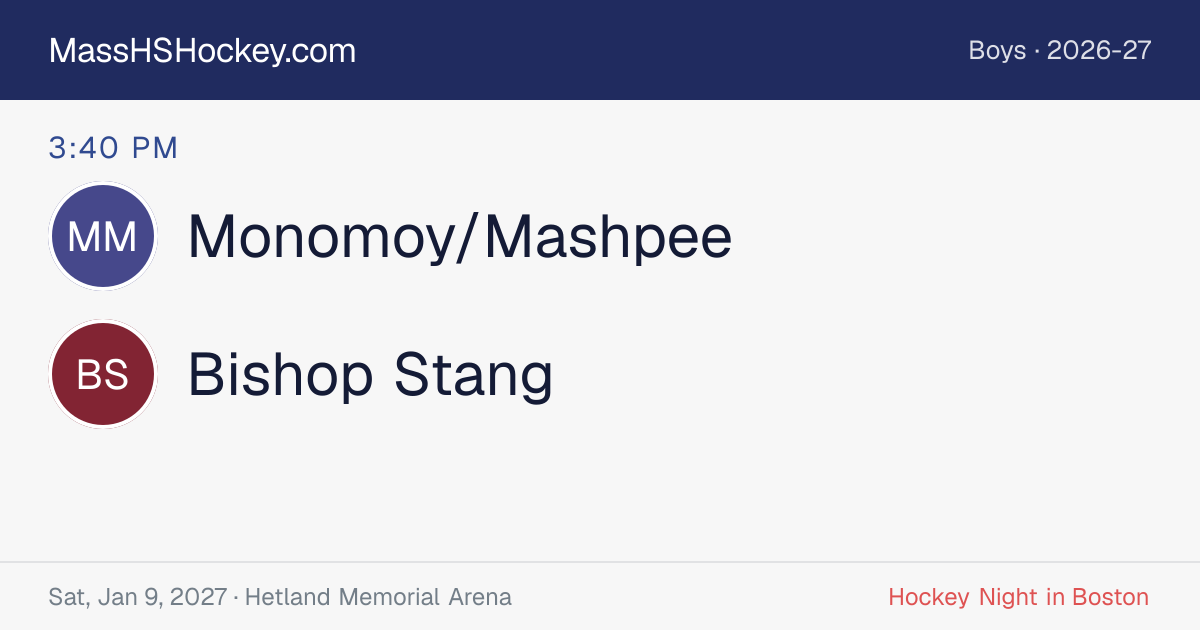 Monomoy/Mashpee at Bishop Stang score card