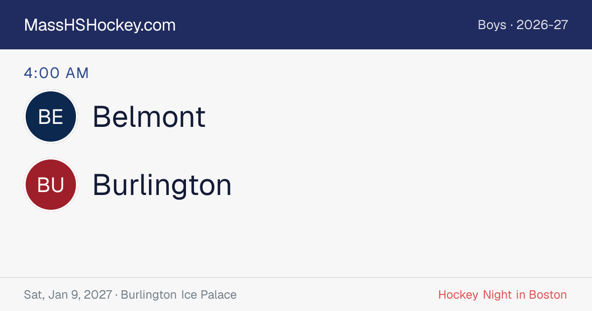 Belmont at Burlington score card