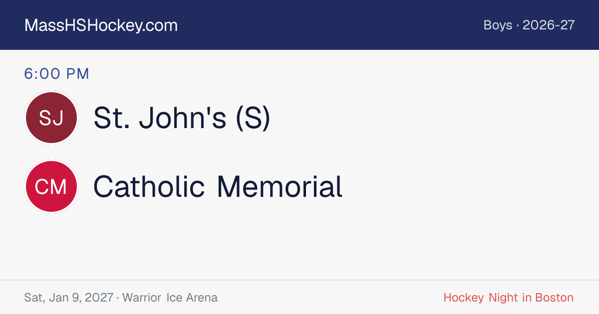 St. John's (S) at Catholic Memorial score card