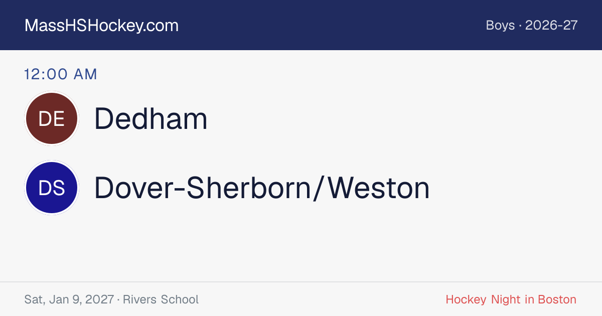 Dedham at Dover-Sherborn/Weston score card