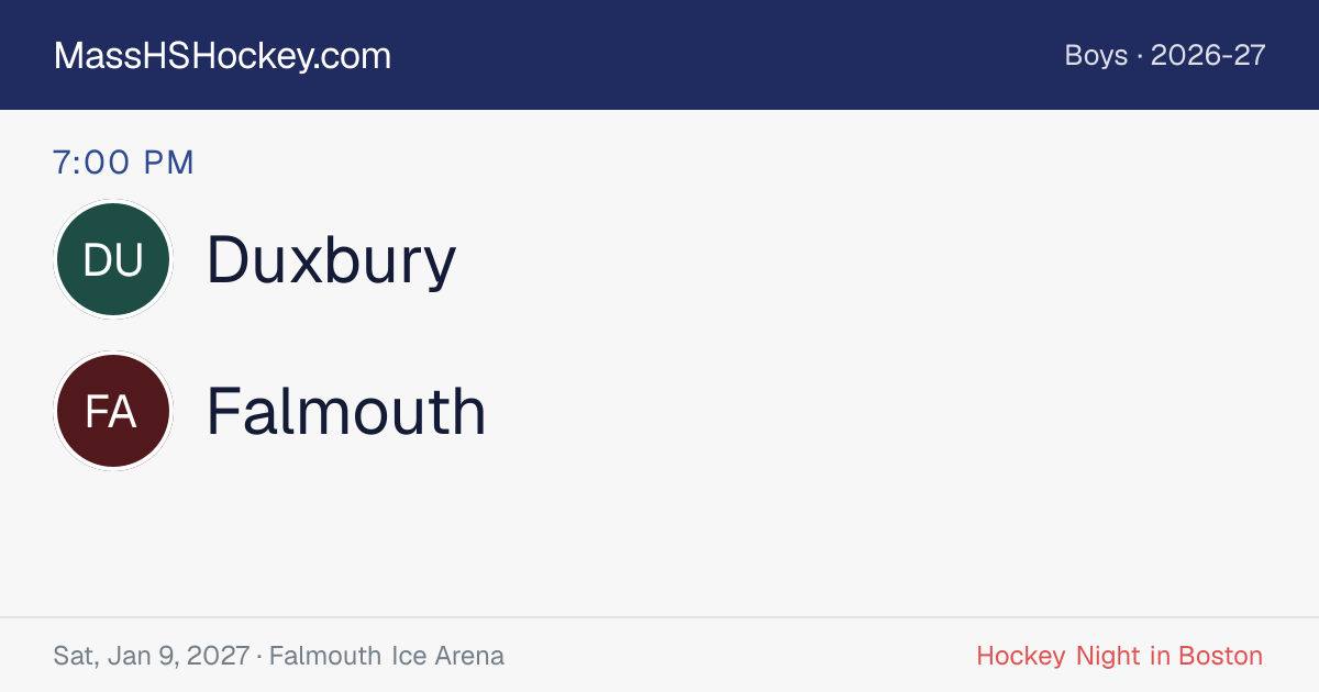 Duxbury at Falmouth score card