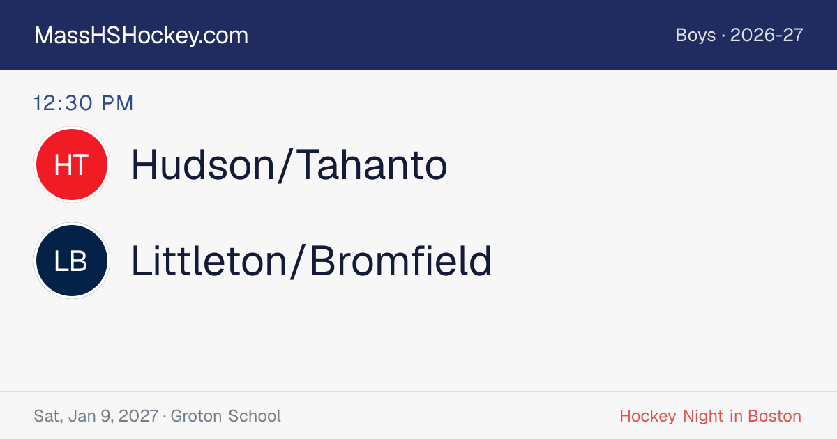 Hudson/Tahanto at Littleton/Bromfield score card