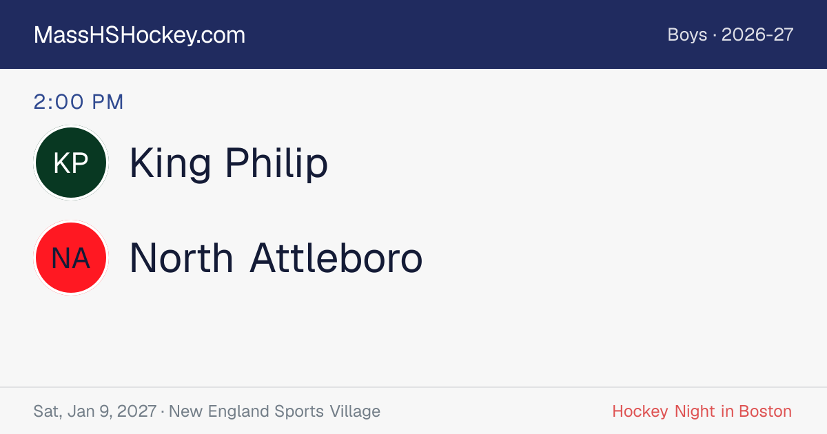 King Philip at North Attleboro score card