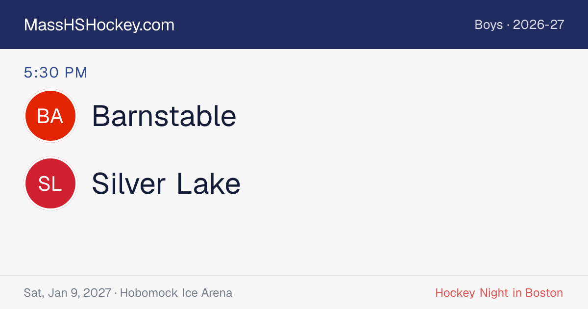 Barnstable at Silver Lake score card