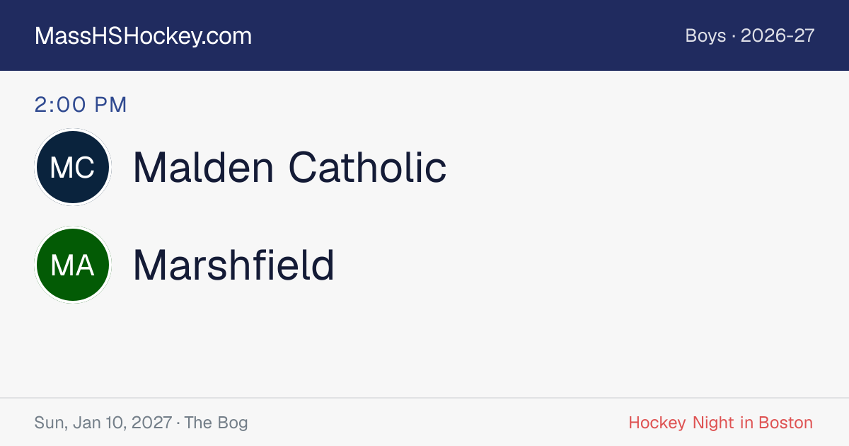 Malden Catholic at Marshfield score card