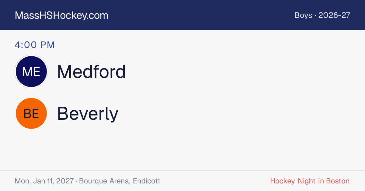 Medford at Beverly score card