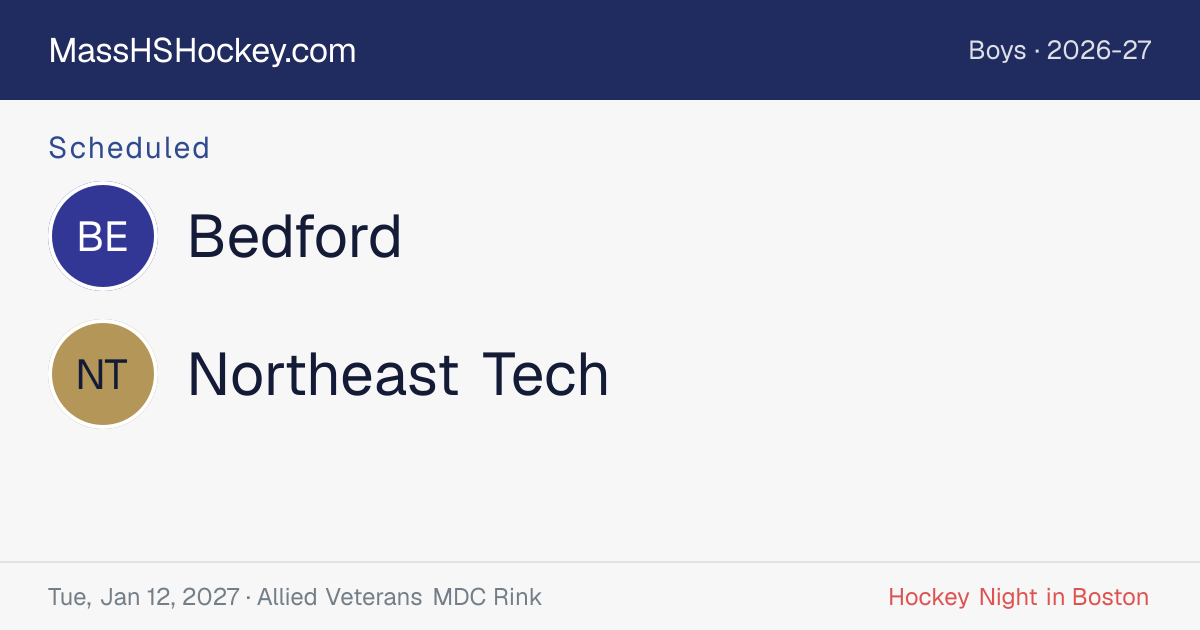 Bedford at Northeast Tech score card