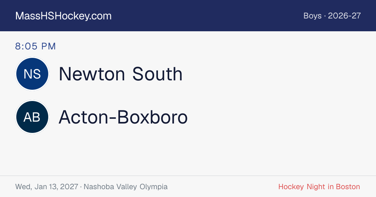Newton South at Acton-Boxboro score card