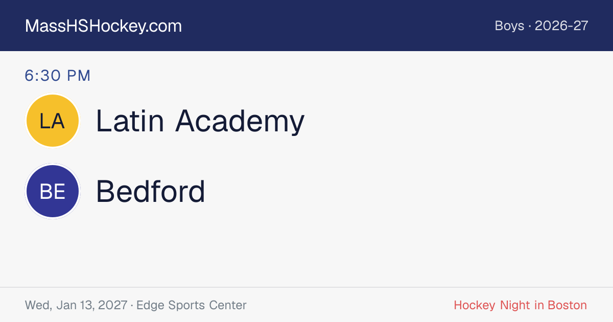 Latin Academy at Bedford score card