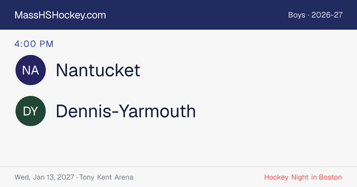 Nantucket at Dennis-Yarmouth score card