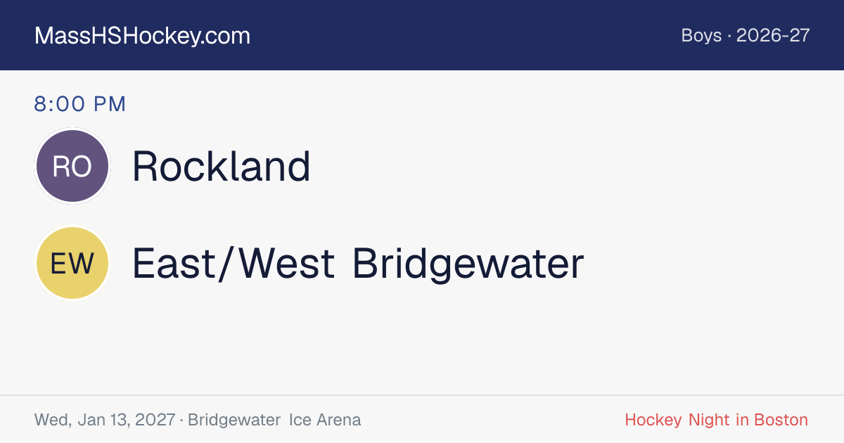 Rockland at East/West Bridgewater score card
