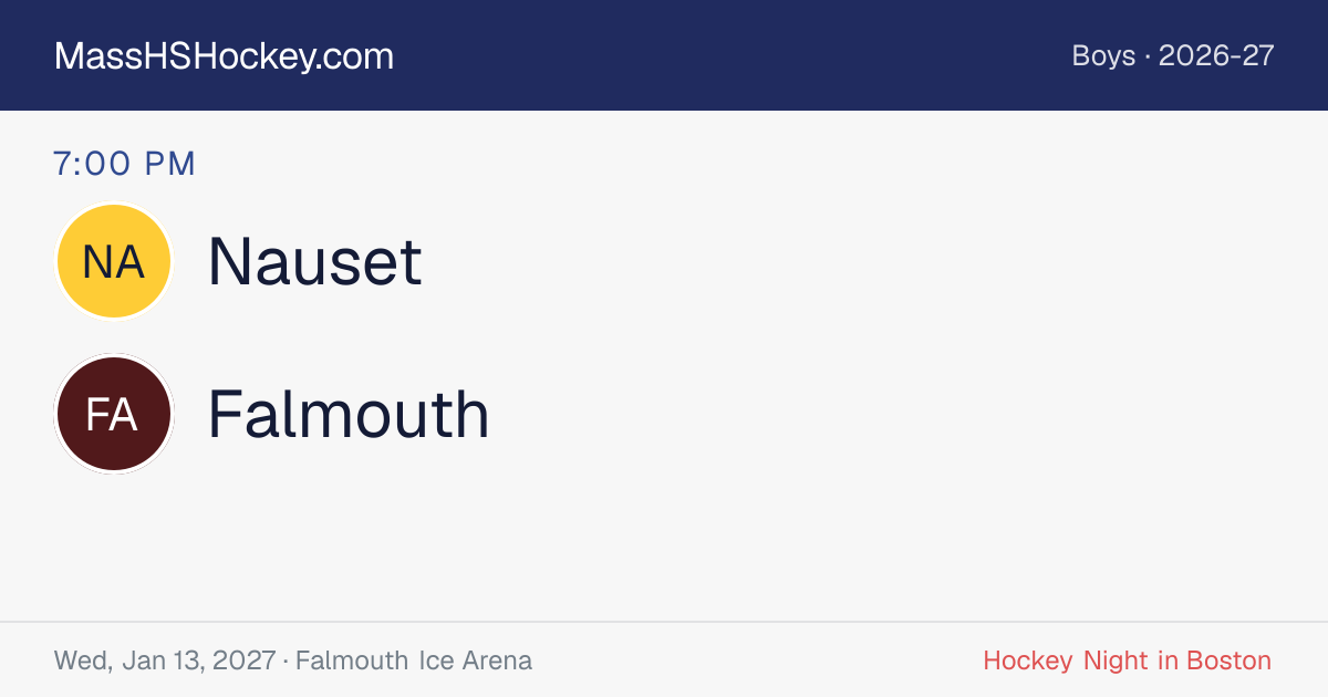 Nauset at Falmouth score card