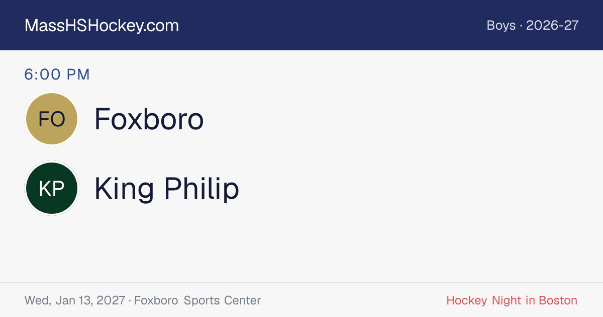 Foxboro at King Philip score card