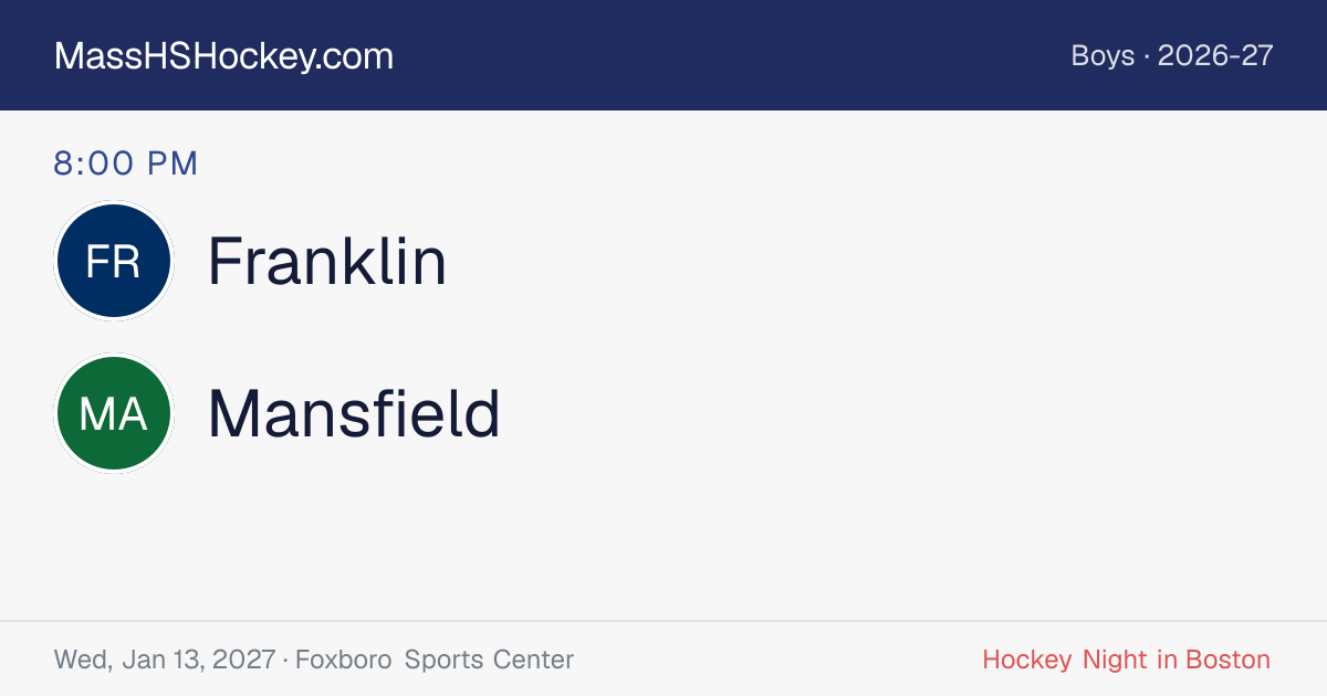 Franklin at Mansfield score card