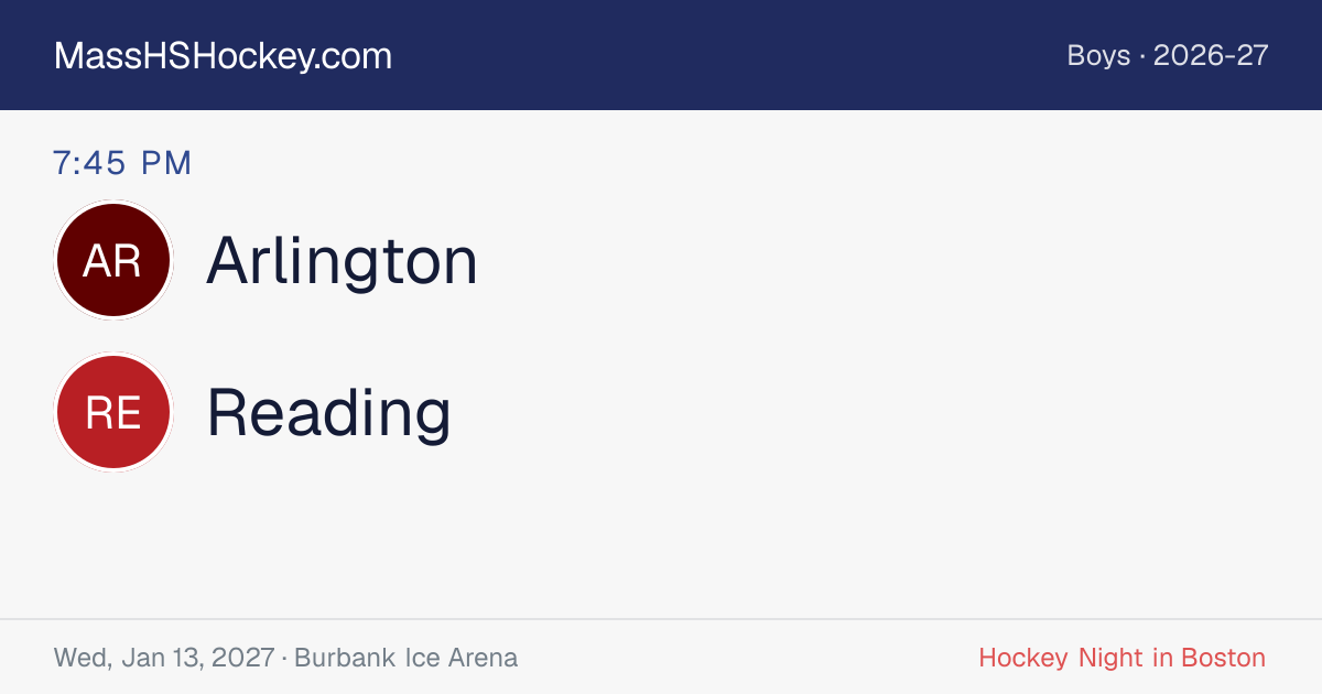 Arlington at Reading score card