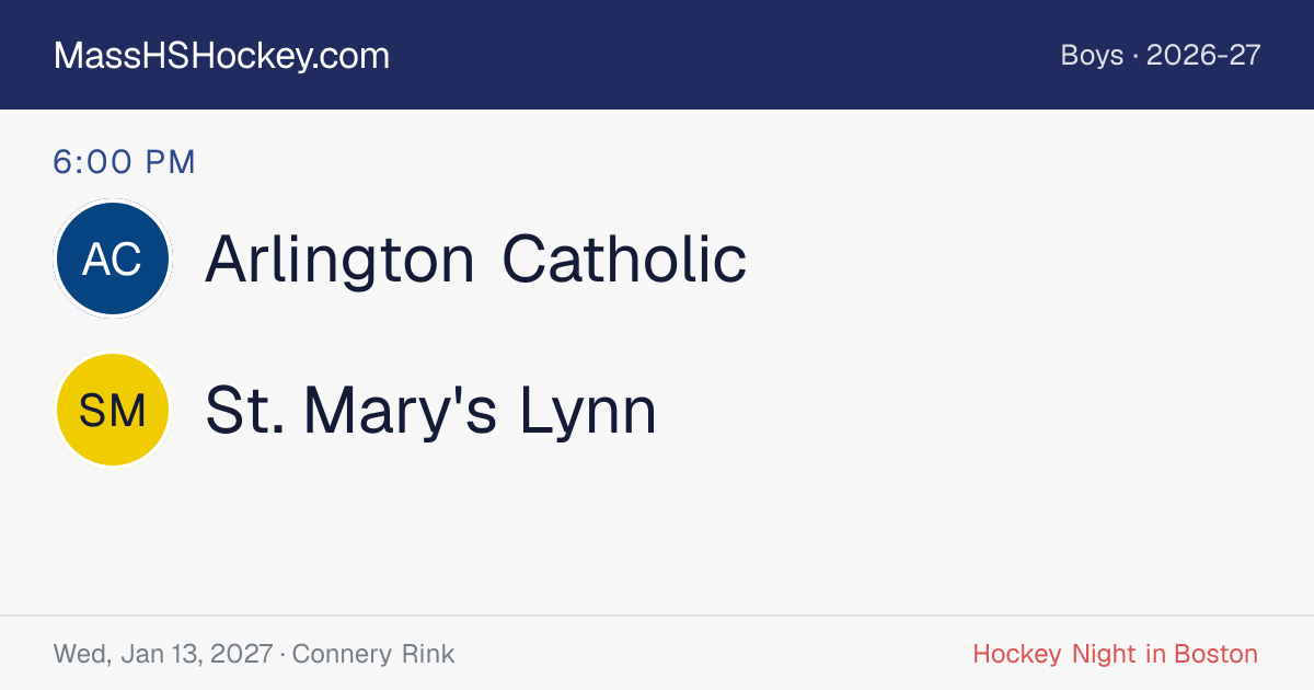 Arlington Catholic at St. Mary's Lynn score card