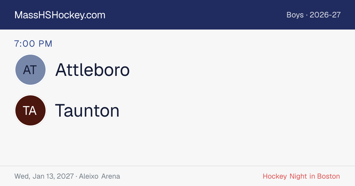 Attleboro at Taunton score card