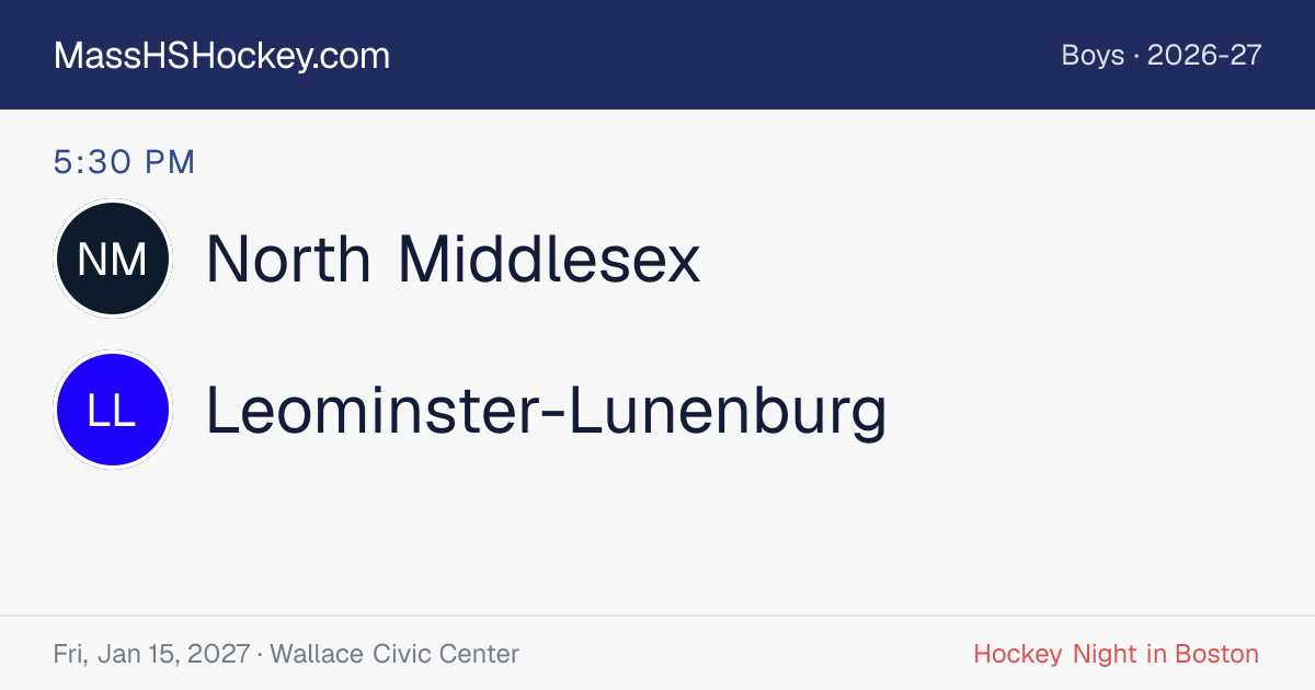 North Middlesex at Leominster-Lunenburg score card