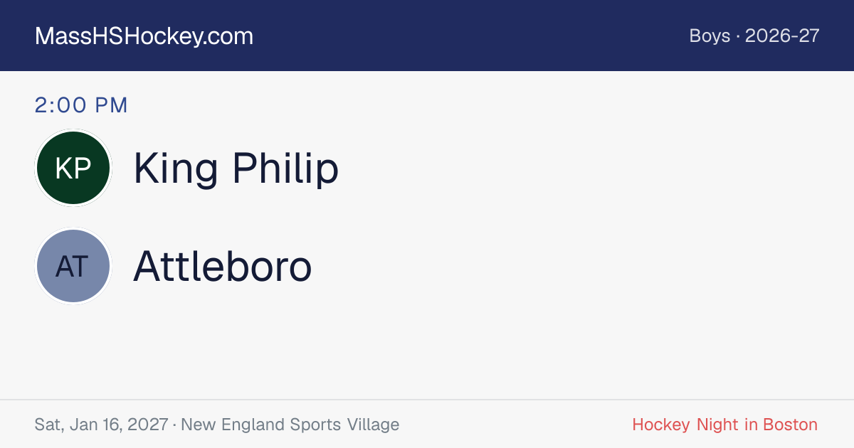 King Philip at Attleboro score card