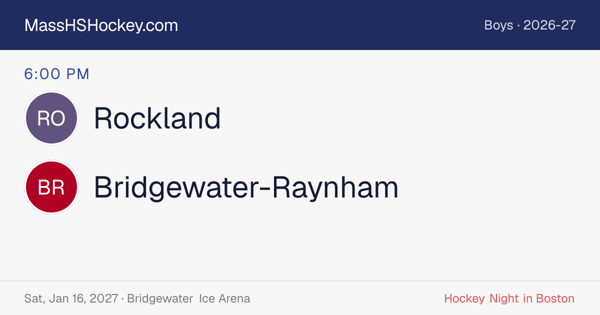 Rockland at Bridgewater-Raynham score card