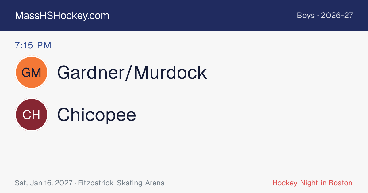 Gardner/Murdock at Chicopee score card