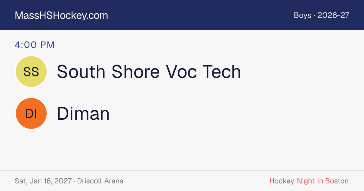 South Shore Voc Tech at Diman score card