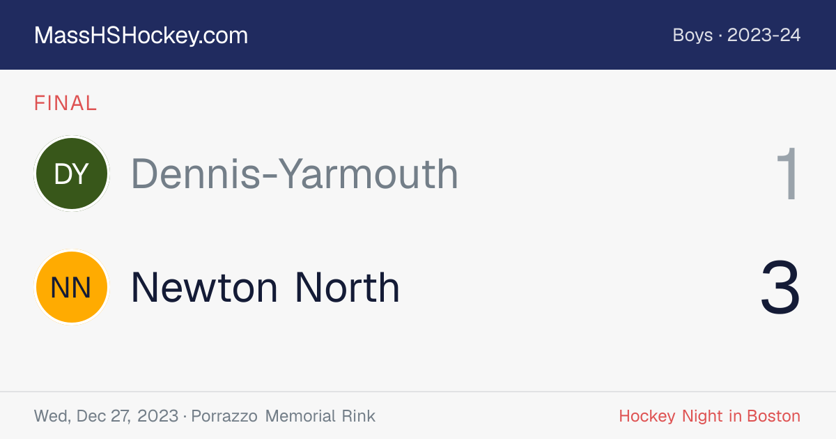 Dennis-Yarmouth at Newton North score card