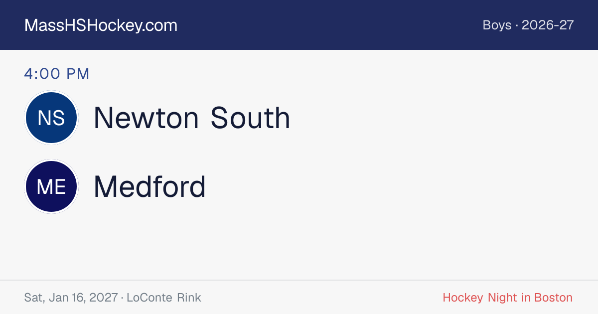 Newton South at Medford score card