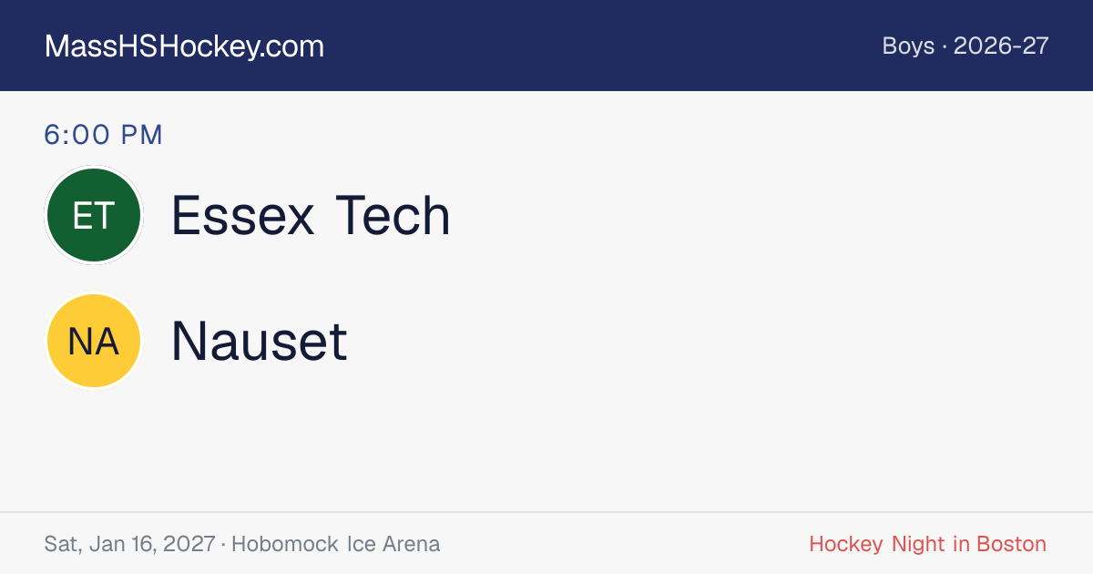 Essex Tech at Nauset score card