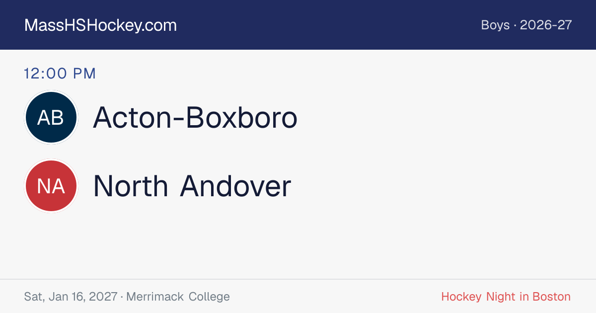 Acton-Boxboro at North Andover score card