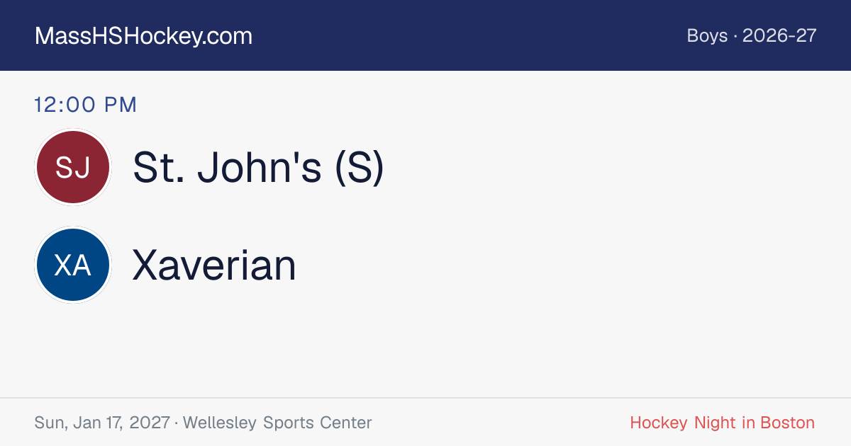 St. John's (S) at Xaverian score card