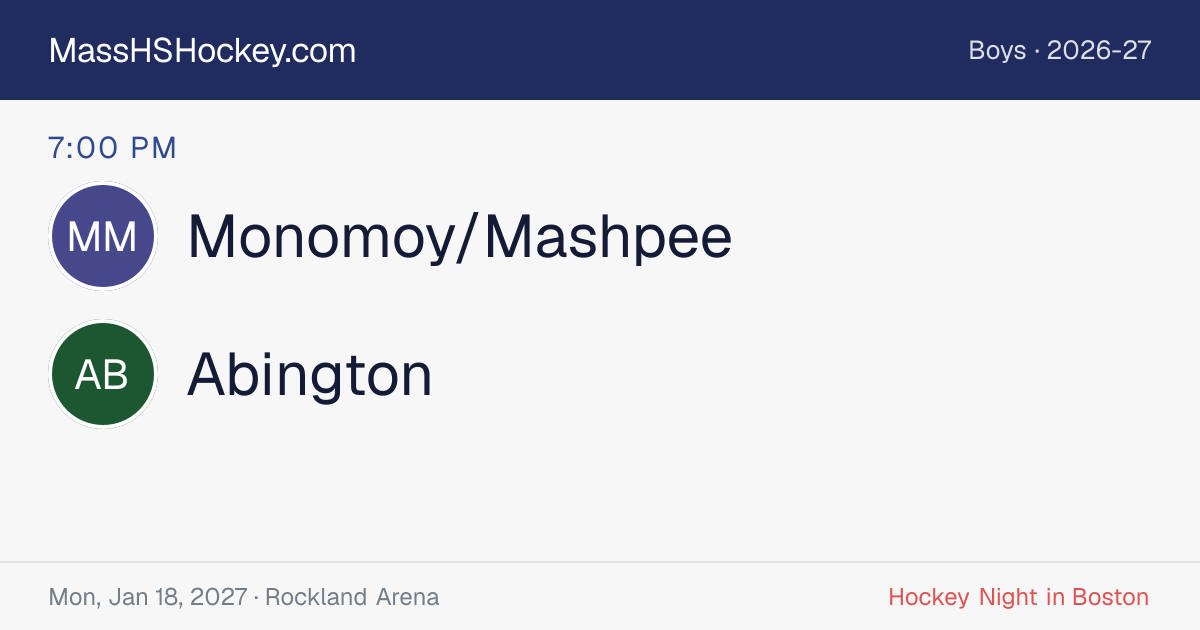 Monomoy/Mashpee at Abington score card
