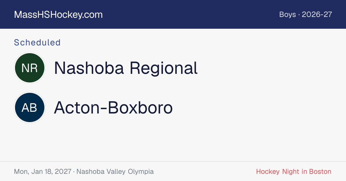 Nashoba Regional at Acton-Boxboro score card