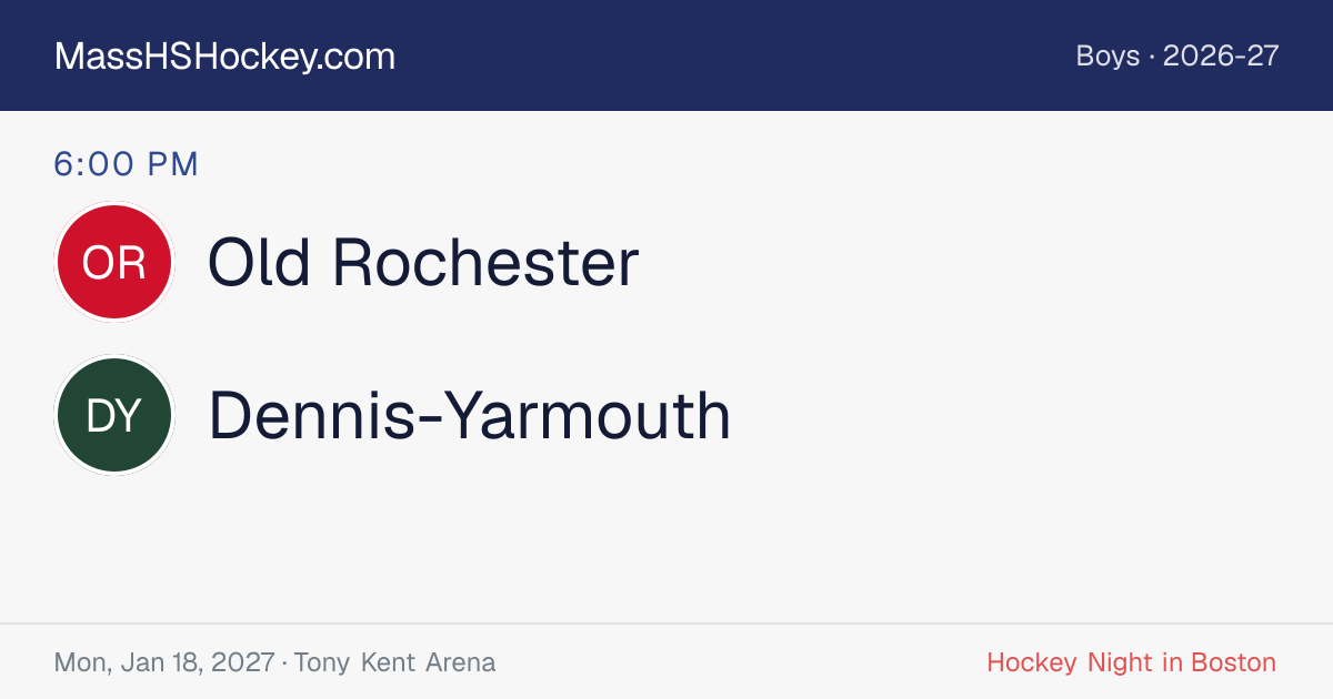 Old Rochester at Dennis-Yarmouth score card