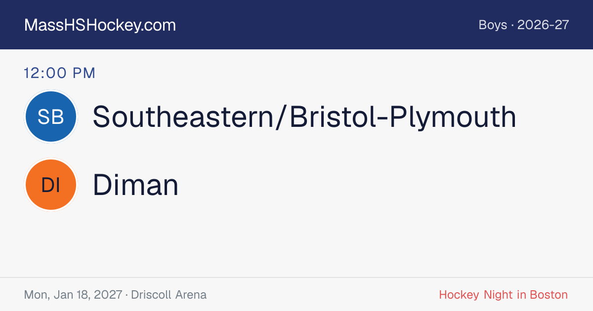 Southeastern/Bristol-Plymouth at Diman score card