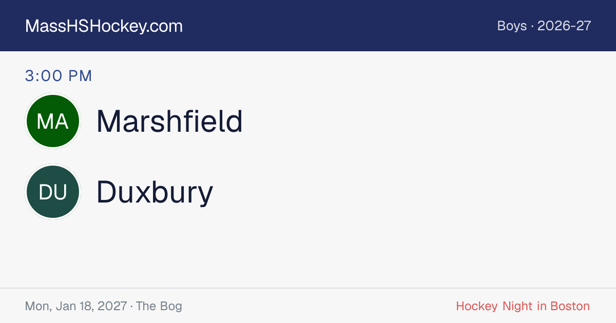 Marshfield at Duxbury score card
