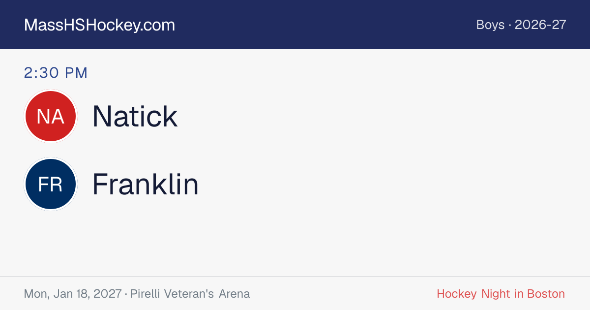 Natick at Franklin score card